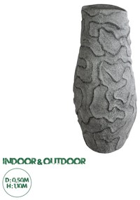 20764 GloboStar® Artificial Garden GALICIA 20764 Επιδαπέδιο Πολυεστερικό Τσιμεντένιο Κασπώ Γλάστρα - Flower Pot Γκρι Φ50 x Υ110cm