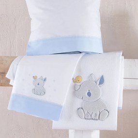 Κουβέρτα Πικέ Κούνιας (120x150) Rythmos Rino Ciel