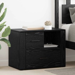 vidaXL Κομοδίνο Μαύρη δρυς 60 x 36 x 45 εκ Επεξεργασμένο ξύλο