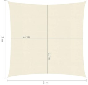 Πανί Σκίασης Κρεμ 3 x 3 μ. από HDPE 160 γρ./μ² - Κρεμ