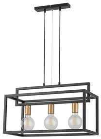 Φωτιστικό Οροφής-Ράγα Vigo 3 32441 26x58x80cm 3xE27 60W Black-Gold Sigma Lighting