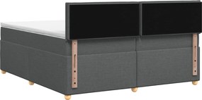 vidaXL Κρεβάτι box spring με στρώμα Σκούρο Γκρι 200 x 200 cm Ύφασμα