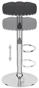 vidaXL Σκαμπό Μπαρ 2 τεμ. Μαύρα Υφασμάτινα