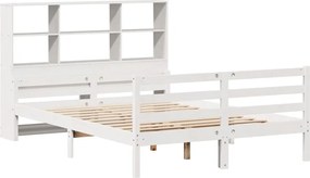 vidaXL Κρεβάτι Βιβλιοθήκη Χωρίς Στρώμα 140x200 εκ Μασίφ Ξύλο Πεύκο