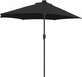 vidaXL Ομπρέλα Κήπου Μαύρο 294 x 150 x 223 εκ Πολυεστέρας και Χάλυβας