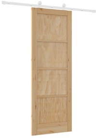 vidaXL Συρόμενη Πόρτα με Σετ Εξαρτημάτων 78x211 cm Συμπαγές Ξύλο Πεύκου
