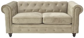 Kαναπές διθέσιος Incredible τύπου Chesterfield βελούδο μπεζ 160x84x67εκ