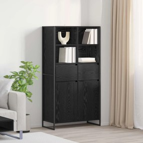 vidaXL Πλαϊνό γραφείο με συρτάρι 2 pcs Μαύρη Οξυά 81 x 36 x 150.5 εκ.