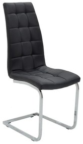 Chair Darrell Metal chrome with PU black 42x49x106 εκ.