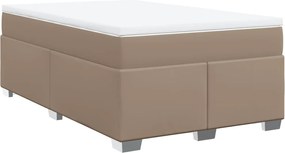 vidaXL Κρεβάτι Boxspring με Στρώμα Καπουτσίνο 120x190εκ.από Συνθ.Δέρμα