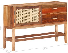 vidaXL Ντουλάπι με Συρτάρια 118 x 30 x 76 εκ. Μασίφ Ανακυκλωμένο Ξύλο