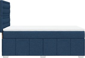 vidaXL Κρεβάτι Boxspring με Στρώμα Μπλε 100 x 200 εκ. Υφασμάτινο
