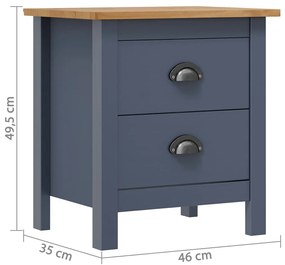 vidaXL Κομοδίνο Hill Γκρι 46 x 35 x 49,5 εκ. από Μασίφ Ξύλο Πεύκου