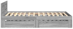 vidaXL Πλαίσιο Κρεβατιού με Κεφαλάρι Γκρι Sonoma 90x190 εκ. Επεξ. Ξύλο