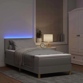 vidaXL Κρεβάτι με ελατήρια με στρώμα Taupe 100 x 200 cm ύφασμα