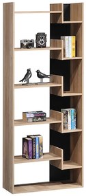 Βιβλιοθήκη Naya pakoworld φυσικό-ανθρακί 72x30x182.5εκ 123-000153