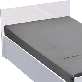 Κρεβάτι μονό Afina pakoworld σε λευκή glossy απόχρωση 90x200εκ