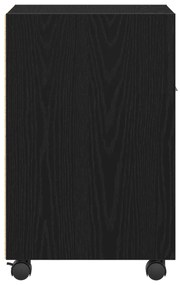vidaXL Κομοδίνο με Ρόδες Μαύρο Δρυς 33x38x60 εκ Ξύλο