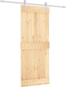 vidaXL Συρόμενη Πόρτα Φυσικό και Λευκό 85 x 210 cm
