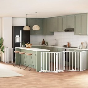 Διαχωριστικό Σκύλων/Πόρτα Πτυσσόμενο 10 Πάνελ 800εκ Ξύλο Λεύκας