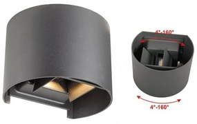 Απλίκα Φωτιστικό Τοίχου GAP I2X4W IP44 40-909018 GK 40-909018 Ανθρακί