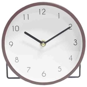 Επιτραπέζιο Ρολοϊ Metal F045 Fylliana σε Καφέ χρώμα 17x6x17εκ.