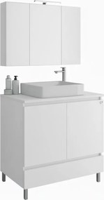 Drop Delta 90 Top White Gloss 91x46 - Πάγκος με Νιπτήρα &amp; Κρυφοντουλαπο