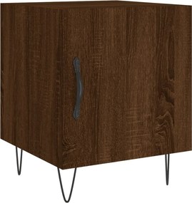 vidaXL Κομοδίνα 2 τεμ. Καφέ Δρυς 40 x 40 x 50 εκ. από Επεξεργ. Ξύλο
