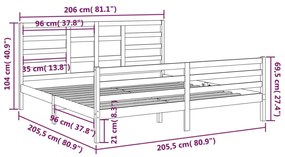 ΠΛΑΙΣΙΟ ΚΡΕΒΑΤΙΟΥ 200 X 200 ΕΚ. ΑΠΟ ΜΑΣΙΦ ΞΥΛΟ 3105880