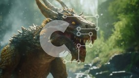 Σετ των 2 Intra Συλλεκτικό Ξύλινο Παζλ Plywood 4mm - Άγριος δράκος που στέκεται σε ένα ξέφωτο δασών Σε Ξύλινο Κουτί - Διαστάσεις: 10x10 cm – 25 κομμάτια