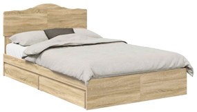 vidaXL Κρεβάτι Αποθήκης Δρύς Sonoma 120 x 190 cm Επεξεργασμένο ξύλο