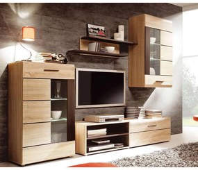 ΣΥΝΘΕΣΗ ΤΗΛΕΟΡΑΣΗΣ SOLO 293X41X184CM SONOMA ΜΕ WENGE MDF ΚΑΜΠΥΛΩΤΟ ΤΕΛΕΙΩΜΑ