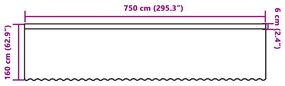 vidaXL Κουρτίνα Δαντέλας με κουρτίνες Floral Λευκό 750 x 160 εκ. Πολυεστέρας