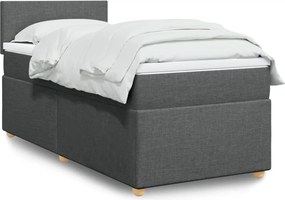 vidaXL Κρεβάτι Boxspring με Στρώμα Σκούρο Γκρι 80x200 εκ. Υφασμάτινο