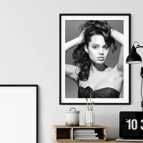 Πόστερ &amp; Κάδρο Angelina Jolie PRT057 40x50cm Μαύρο Ξύλινο Κάδρο (με πόστερ)