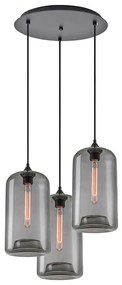 Φωτιστικό Οροφής Feint 77-8783 37x37x150cm 3xE27 60W Black-Smoke Homelighting