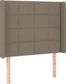 vidaXL Κρεβάτι Boxspring με Στρώμα &amp; LED Taupe 90x190 εκ. Υφασμάτινο