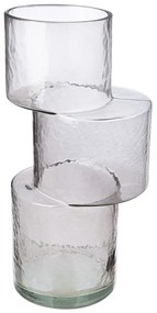 Βάζο "Levels" Γυάλινο Γκρι PU 13.5x11.5x28.5cm