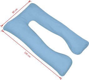 vidaXL Μαξιλάρι Εγκυμοσύνης Γαλάζιο 90 x 145 εκ.