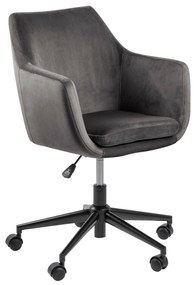 Καρέκλα γραφείου Oakland 322, Σκούρο γκρι, 91x58x58cm, 9 kg, Με μπράτσα, Με ρόδες, Μηχανισμός καρέκλας: Economic | Epipla1.gr