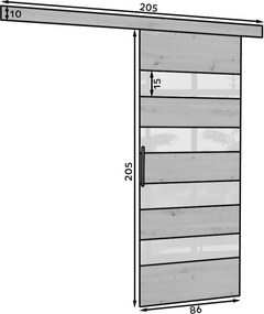Συρόμενη πόρτα Zebra - Μήκος: 86 εκ.