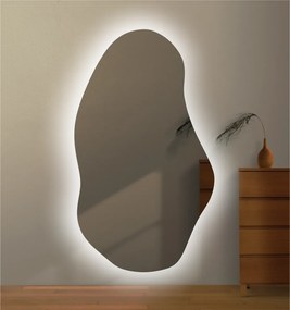 Stewehome Καθρέφτης LED Ασύμμετρος Μοντέρνος Σχεδιασμός 128x74 cm