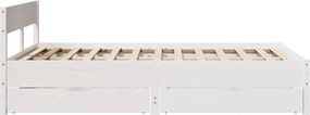 vidaXL Σκελετός Κρεβ. Χωρίς Στρώμα Λευκό 140x190 εκ Μασίφ Πεύκο