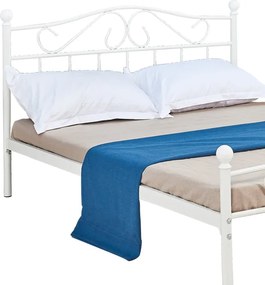 Κρεβάτι Yorick pakoworld λευκό μεταλλικό 150x200εκ