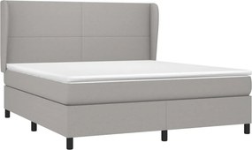 vidaXL Κρεβάτι Boxspring με Στρώμα Αν. Πράσινο 160x200εκ Υφασμάτινο