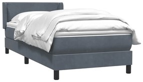 Box Spring Κρεβάτι με στρώμα Σκούρο γκρι 80x210 εκ. Βελούδινο - Γκρι