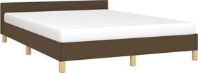 vidaXL Σκελετός Κρεβατιού Χωρίς Στρώμα Καφέ 140x200 εκ.Υφασμάτινο