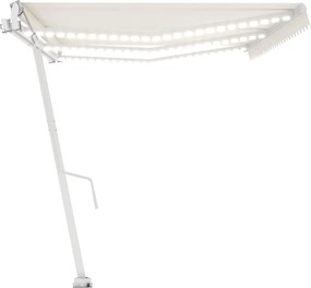 vidaXL Ηλεκτρική τέντα με LED και αισθητήρα 6 x 3 m Κρεμ