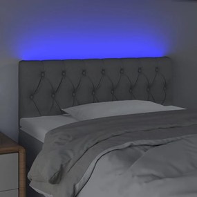 Κεφαλάρι Κρεβατιού LED Ανοιχτό Γκρι 100x7x78/88 εκ. Υφασμάτινο - Γκρι