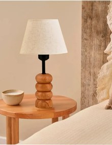 Stewehome Πορτατίφ με ξύλινη βάση και κεφαλή από λινό ύφασμα